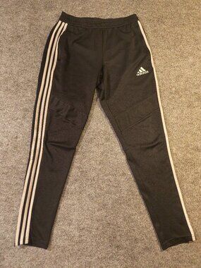 Adidas Track Pants | Men’s M | Black 3‑Stripes